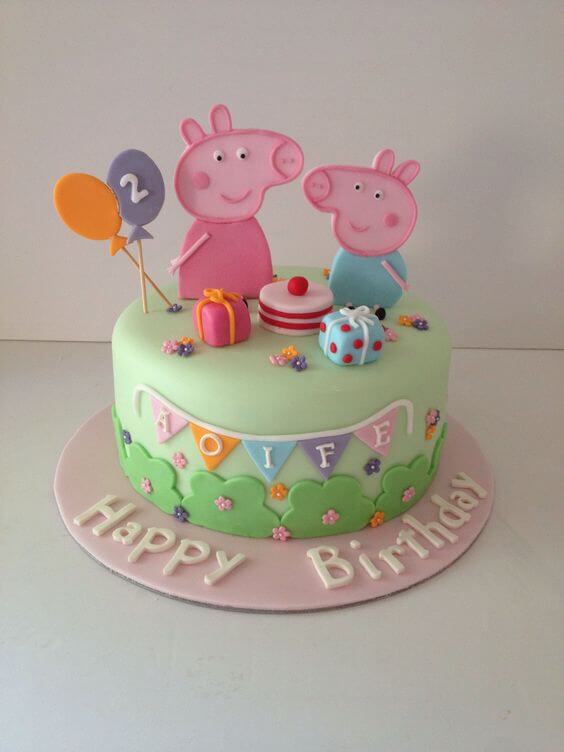 Bánh sinh nhật con heo cho người yêu thích Peppa Pig