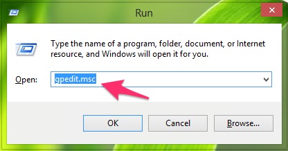 Nhấn tổ hợp phím Windows + R và gõ từ khóa gpedit